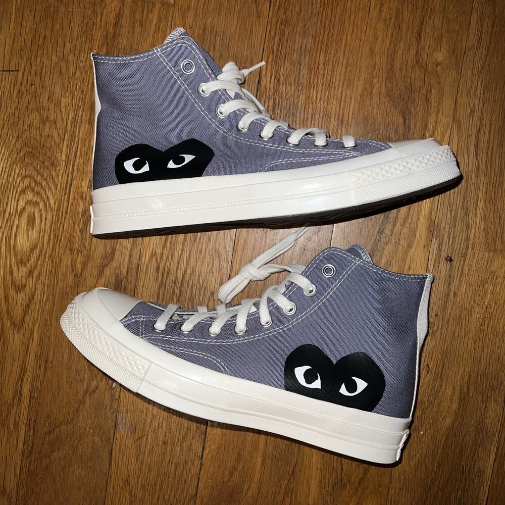 Converse Chuck 70 High x Comme des Garçons PLAY Steel Gray Men Sz. 7.5/Women 9.5